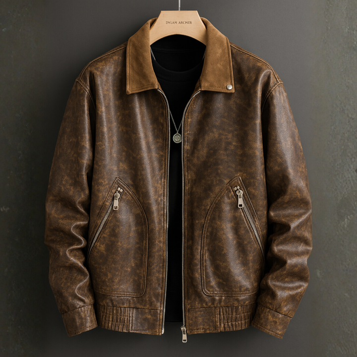 DAMON LEATHER BOMBER