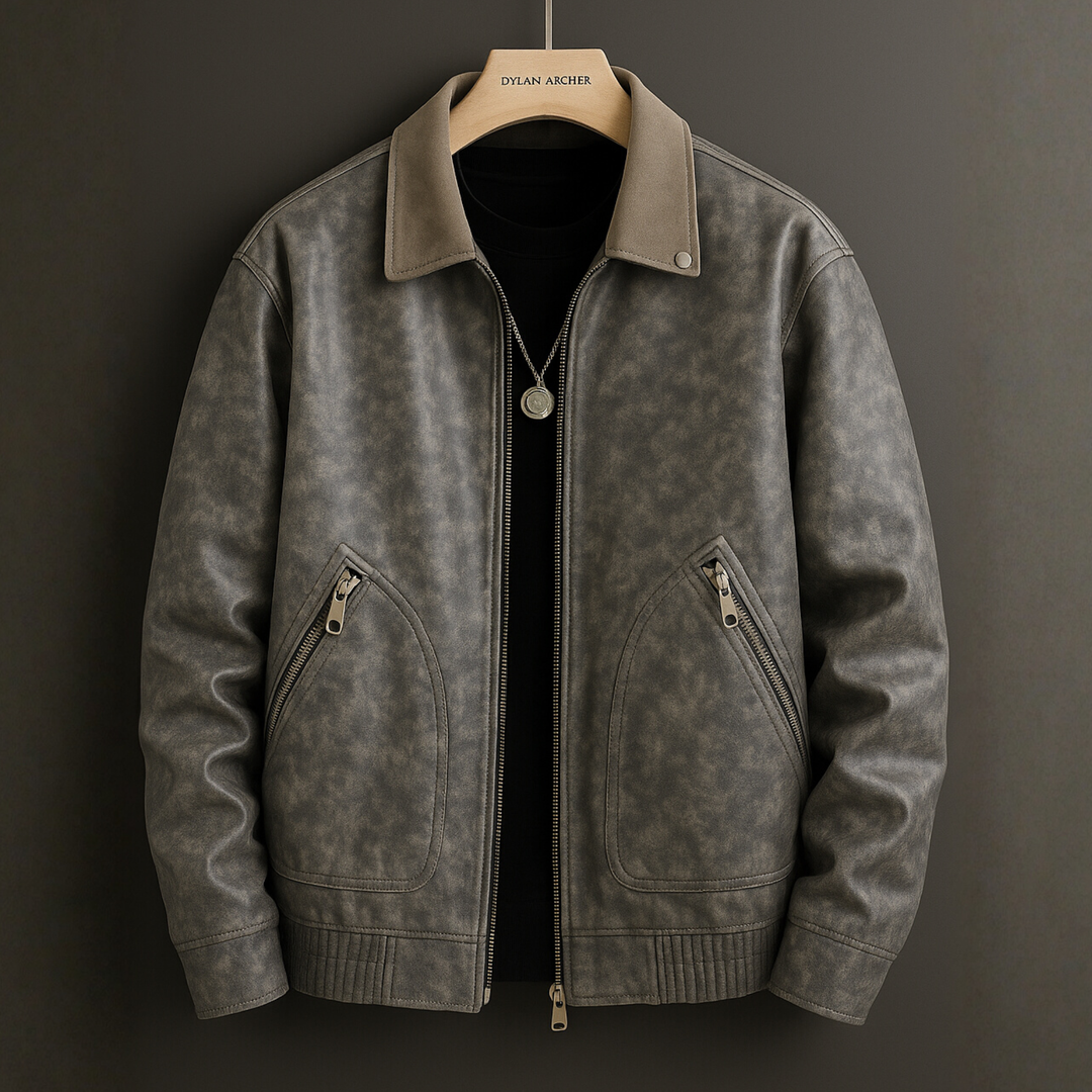 DAMON LEATHER BOMBER