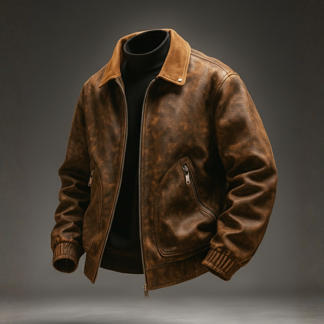 DAMON LEATHER BOMBER