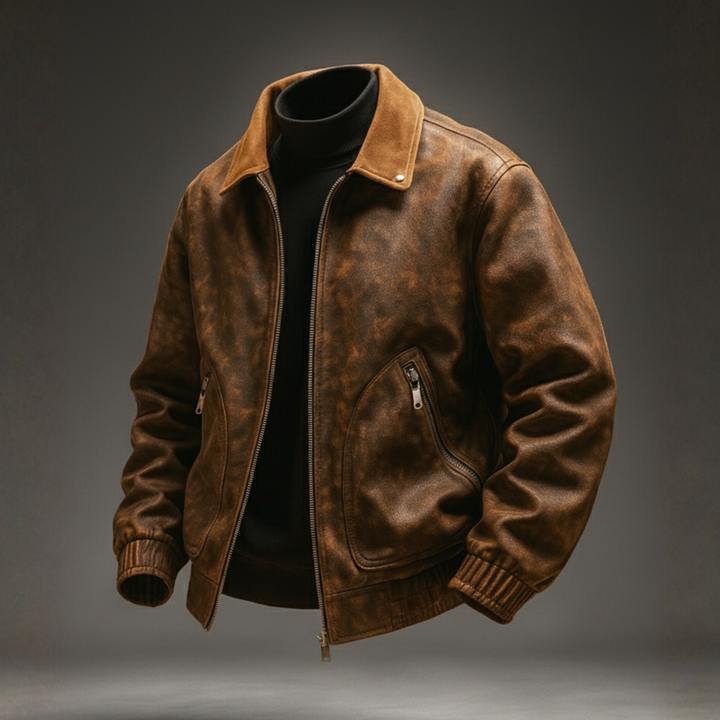 DAMON LEATHER BOMBER