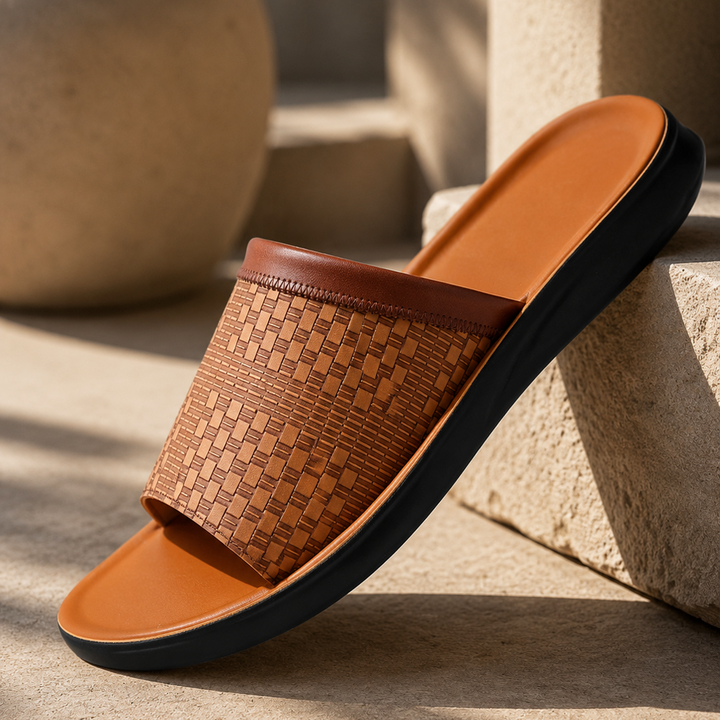 Monaco Leather Slides