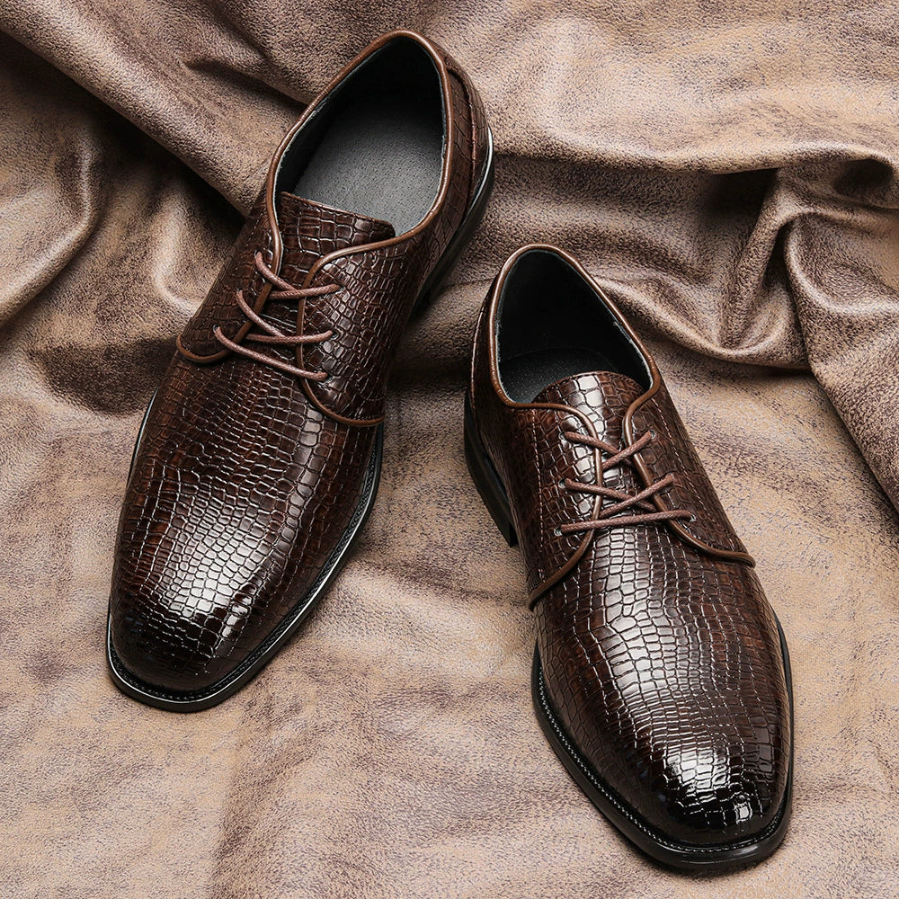 Harrison Croc Leather Oxfords
