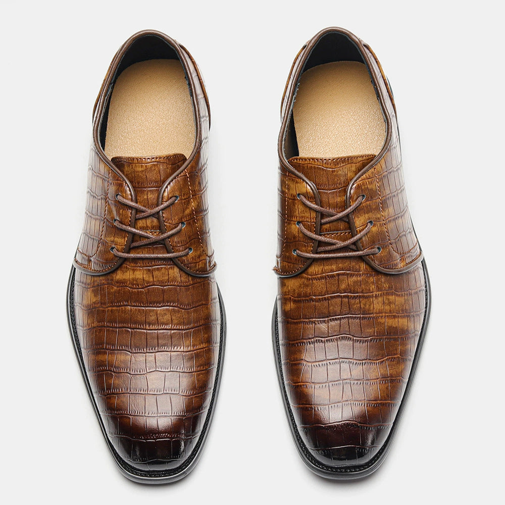 Harrison Croc Leather Oxfords
