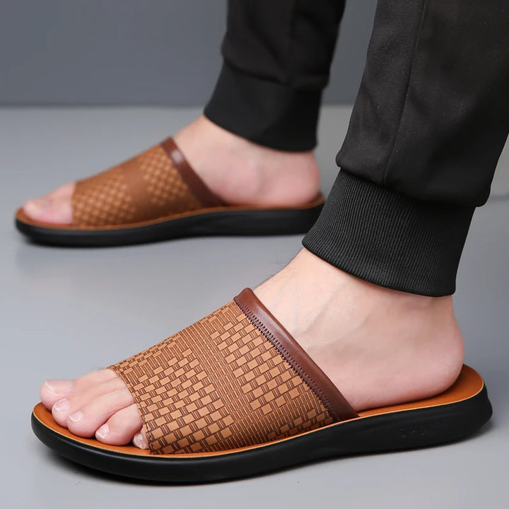 Monaco Leather Slides