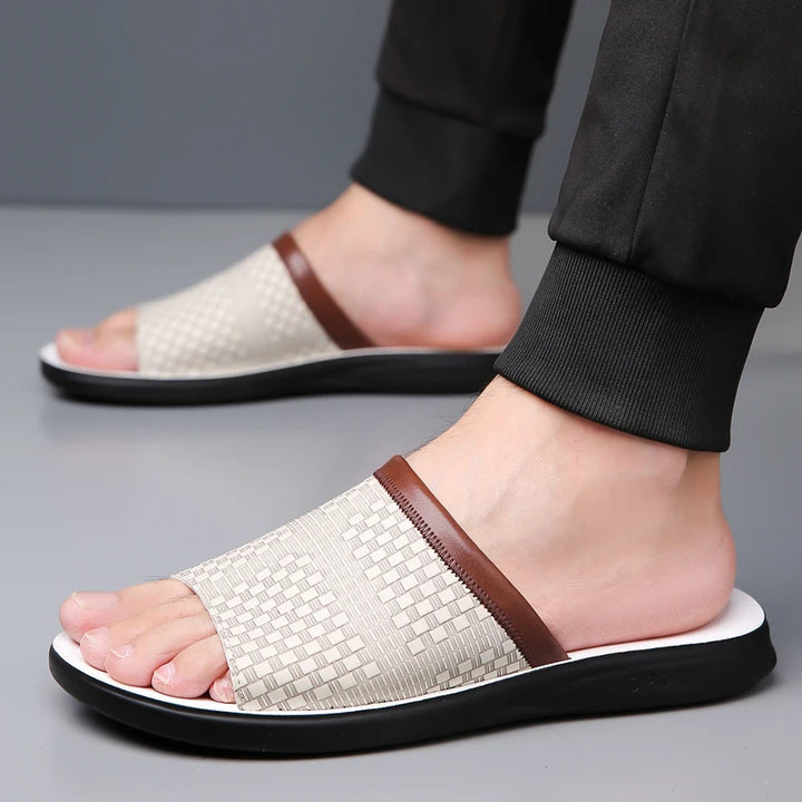 Monaco Leather Slides