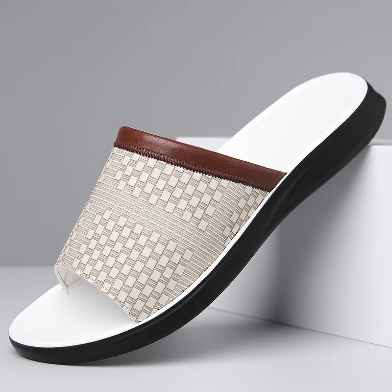 Monaco Leather Slides