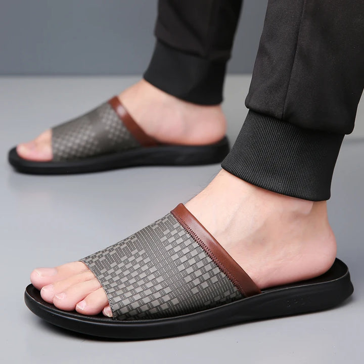 Monaco Leather Slides