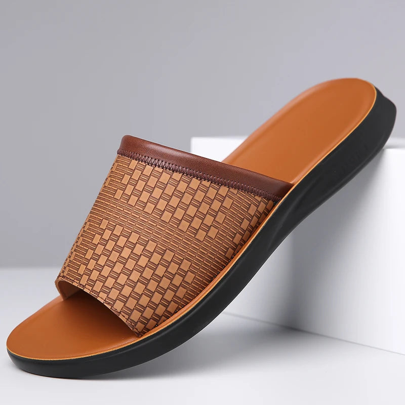 Monaco Leather Slides